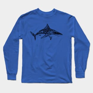 Shark Zentangle Long Sleeve T-Shirt